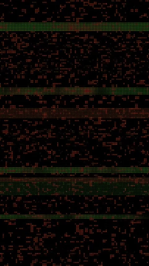 Vertical View of Digital Glitch Effect on Screen Видео 347674638