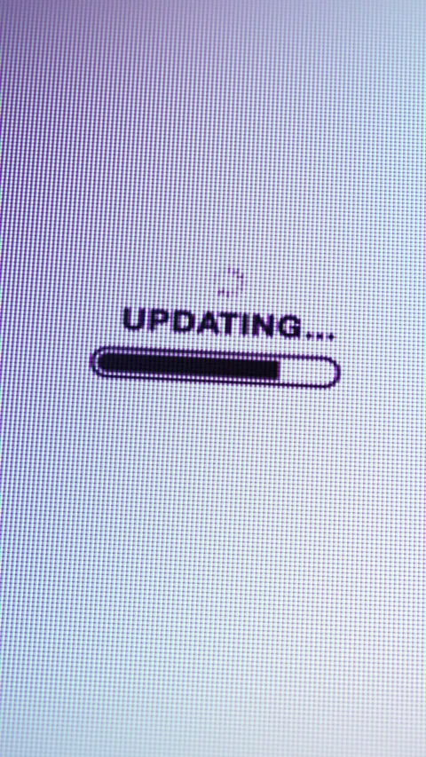 A vertical view of a digital software update progress bar on computer monitor Stock Footage 321665870