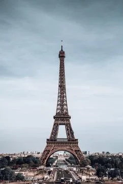 Vertical View on Eiffel Tower, Paris, France. Stock Photos