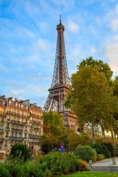 Vertical view of the Eiffel Tower Paris France Foto stock