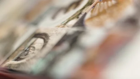 Vertical View of Finger Scrolling Different Photos in Social Media Holding Stock Footage 197413502