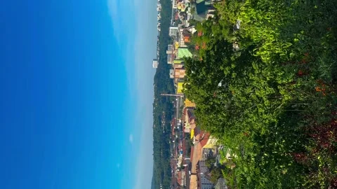 Vertical view form the Spilberk castle hill on the southern part of Brno Stock Footage 263963956