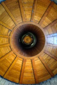 Vertical view inside the Messines tower. Stock Photos
