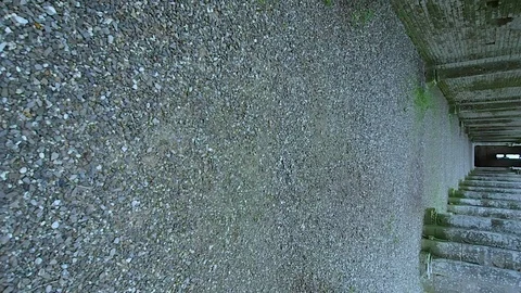 Vertical view of the interior of the Abbey of San Galgano in 4k Stock Footage 102155540