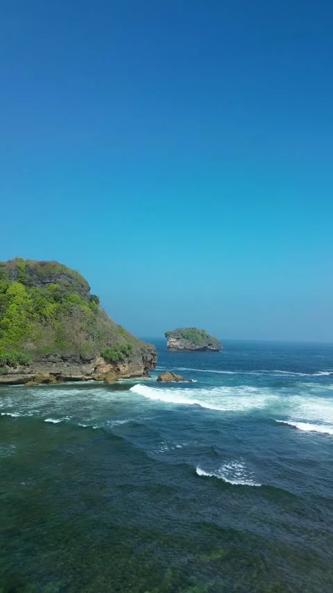 Vertical View Marine Vista Goa Cina Beach Malang August 4 2026 Stock-Footage 342405850