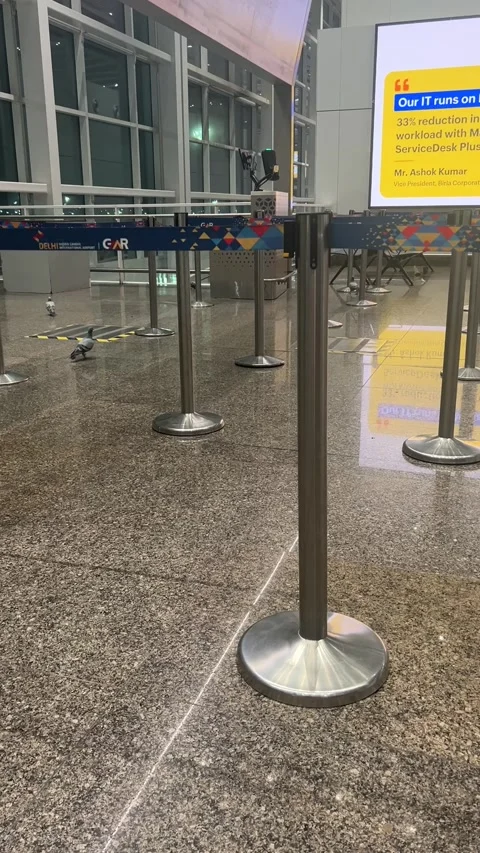 Vertical view of modern Indira Gandhi International Airport terminal Delhi India Stock Footage 343133885