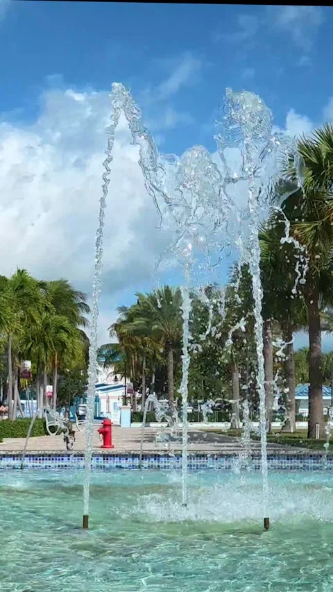 Vertical View: The New Riviera Beach Marina Village Waterfront and Skyline Stock Footage 330103072