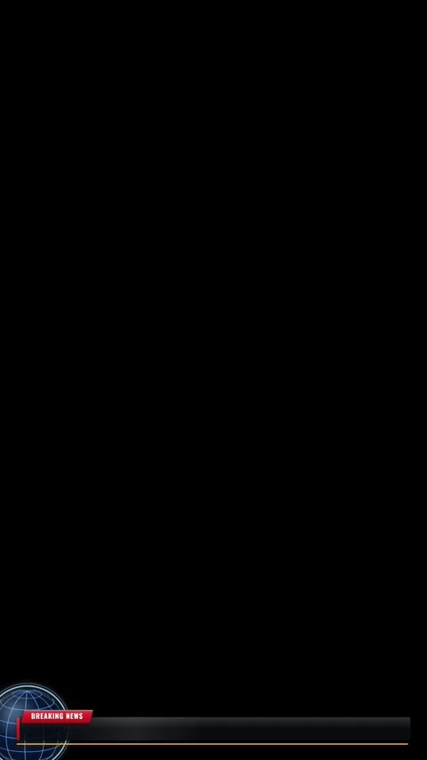 Vertical View of News Lower Third Banner with Globe Stockbeeldmateriaal 345022216