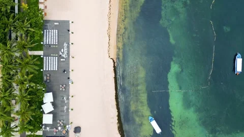 Vertical view of Nusa Dua Beach Stock Footage 274401969