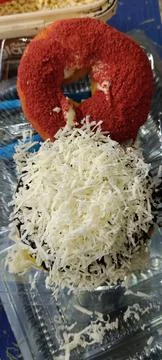 Vertical view of packed donuts Stock Photos