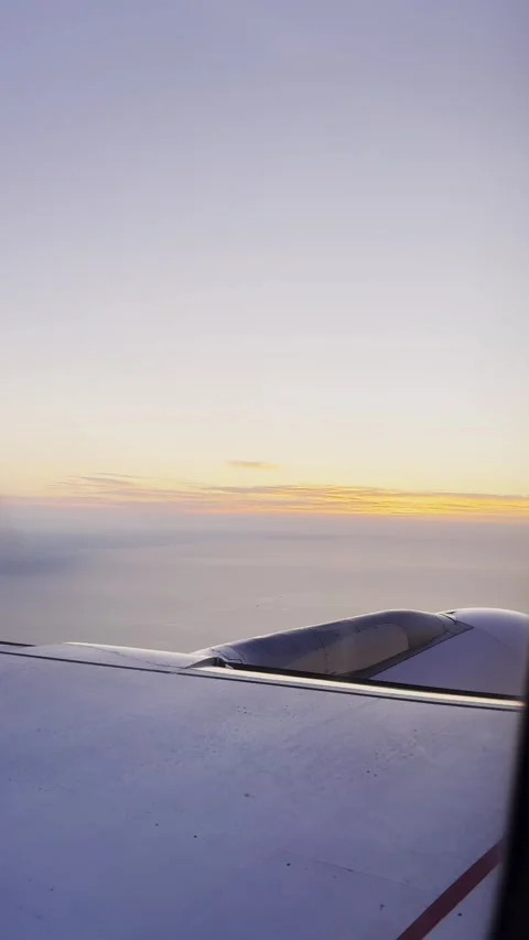 Vertical view of a passenger plane wing as seen from the window. Stock Footage 282365816