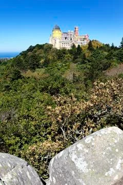Vertical view of pena castle Stock Photos