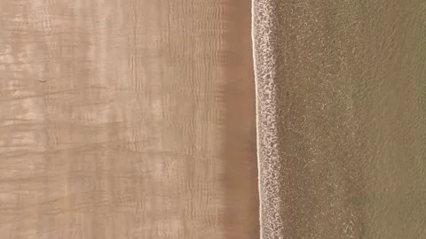 Vertical View Of Pristine Sands With Crystal-clear Water Stock Footage 293684334