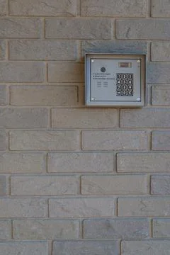 Vertical view of residential intercom access device Stock Photos