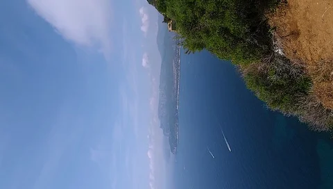 Vertical view from the Route des Cretes of the Cassis sea Stock Footage 98780882