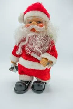 Vertical view of Santa Claus toy figure. Stock Photos