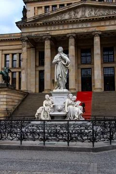 Vertical view of The Schiller Monument. Stock Photos