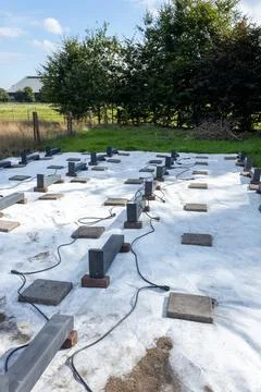 Vertical View of Solar Panel Base with Tiles and Connectors, Photo 5 of 16 Stock Photos