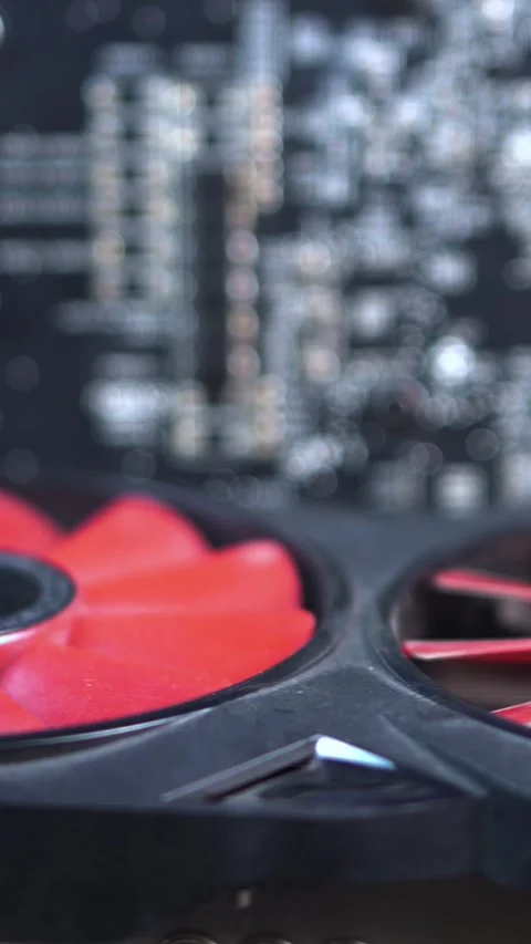Vertical View of VGA Graphic Cards, Computer Hardware Close Up Stock Footage 326034125