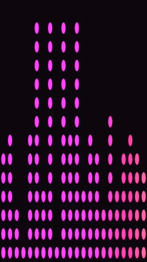 Vertical Violet Audio Spectrum Dot Matrix Music Visualizer Loop Vidéo 339135389