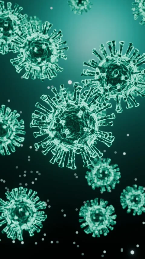 Vertical Virus Cells Rotating – Flu Infection Medical Background Loop 9:16 Vidéo 333789706
