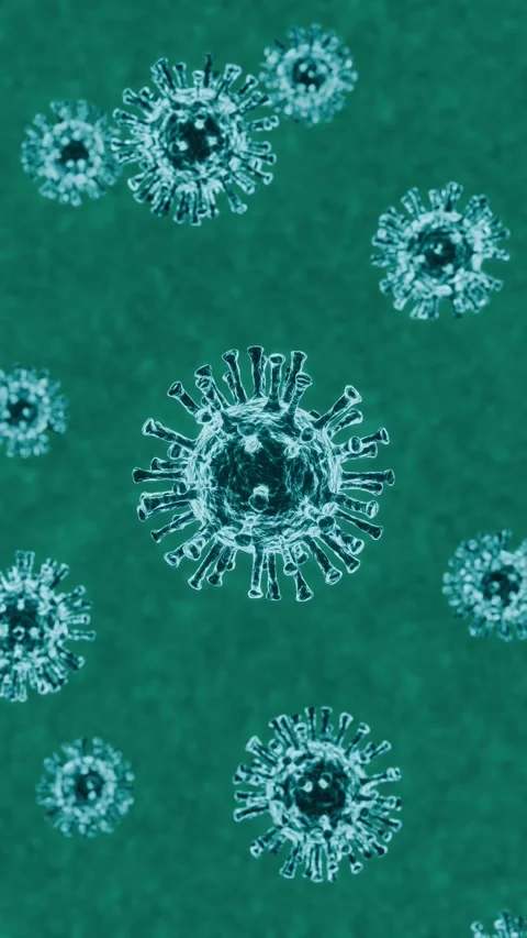 Vertical Virus Cells Rotating Vidéo 333789722