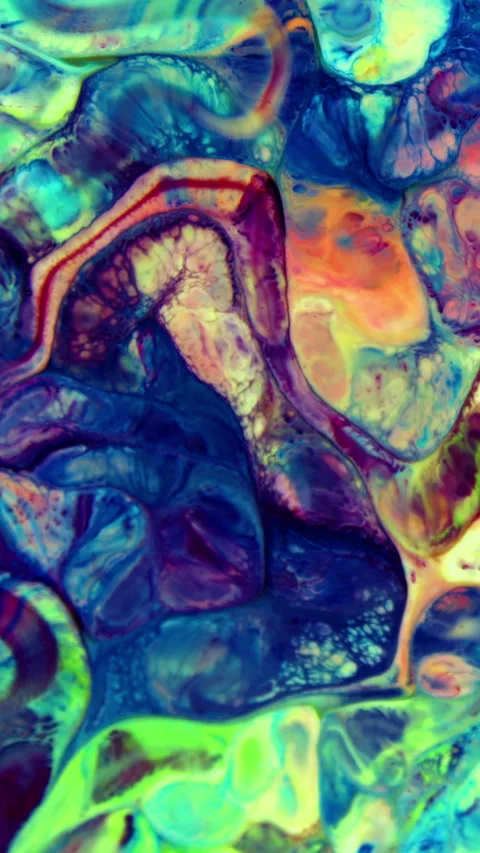 Vertical Vivid Colored Fluid Art Movement Background 214 Stock Footage 268508862