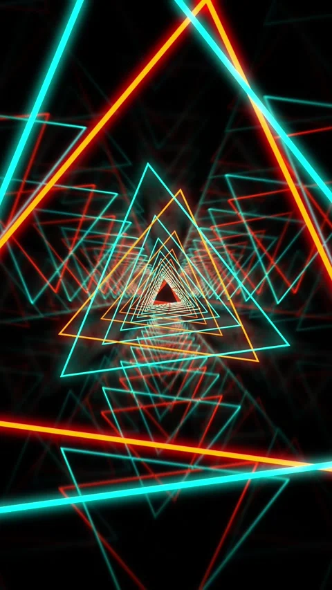 Vertical VJ Loop Neon Cyber Room Teal and Orange 10 second Stock-Footage 321552578