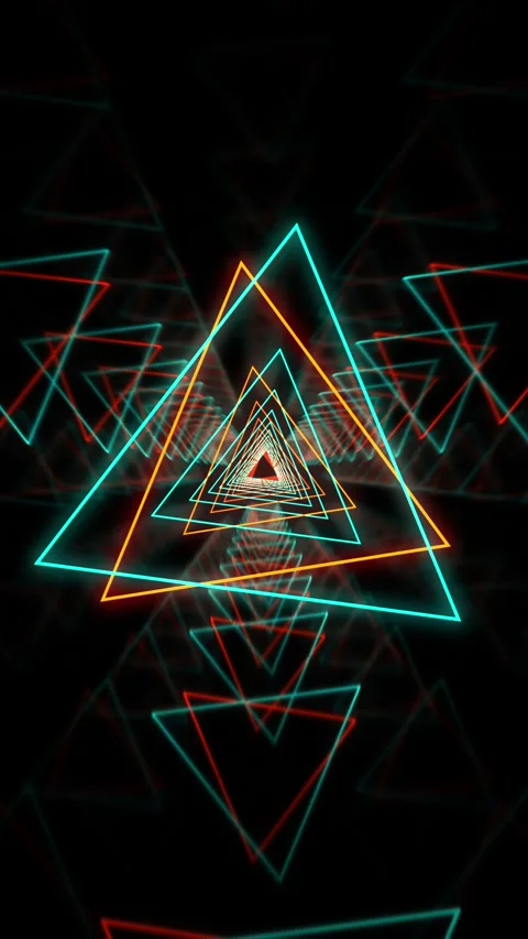 Vertical VJ Loop Neon Cyber Room Teal and Orange 60 second Stock-Footage 321552810