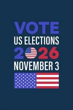 Vertical Vote US Elections 2026 November 3 Navy Background Stockillustratie