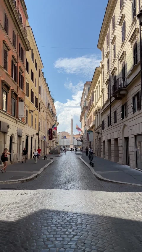 Vertical Walking Through Rome Stock Footage 159550971