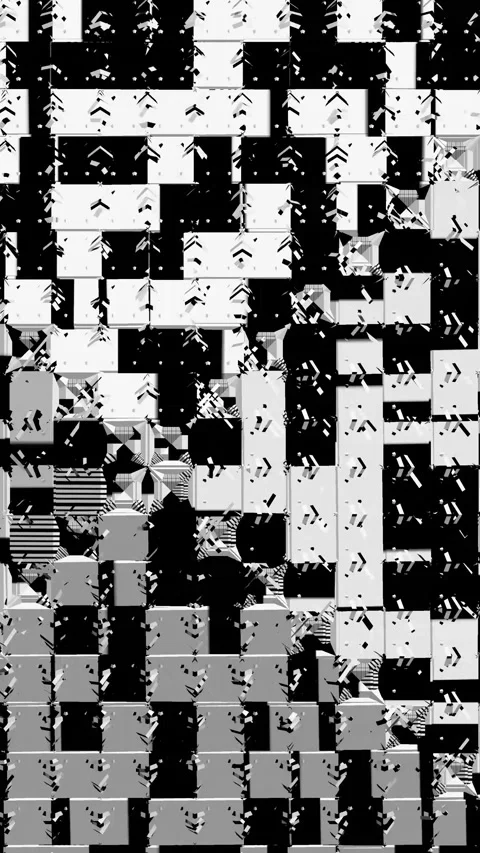 Vertical wallpaper. Black and white shapes. Video stock 333865207