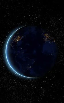 Vertical wallpaper of planet in space. Outer dark space wallpaper. Surface of Stock Illustration