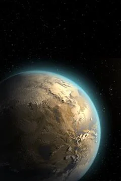 Vertical wallpaper of planet in space. Outer dark space wallpaper. Surface of Stock Illustration