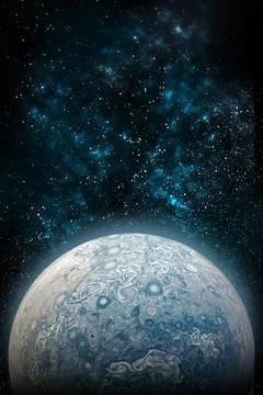 Vertical wallpaper of planet in space. Outer dark space wallpaper. Surface of Stock Illustration