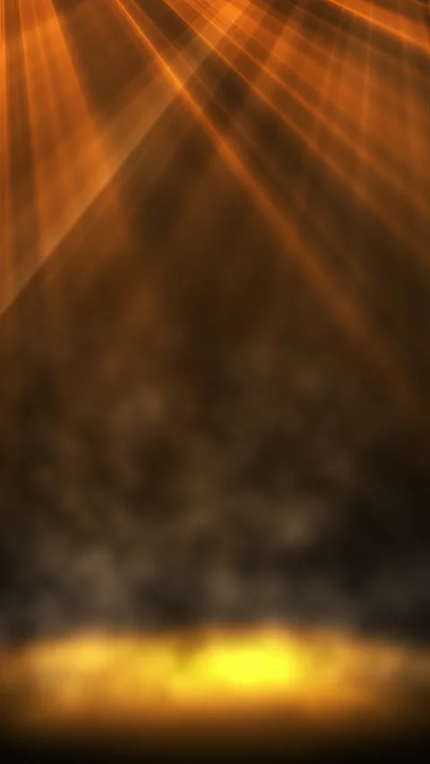 Vertical Warm Orange Spotlights Sweeping Through Smoke Loop Stock Footage 345570577