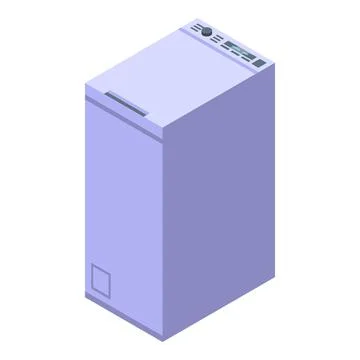 Vertical wash machine icon isometric vector. Front laundromat Illustrazione stock
