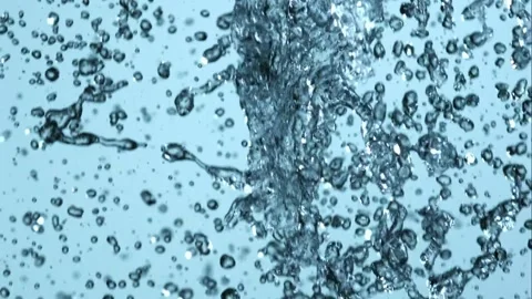 Vertical water fall with many small bubbles and droplets Stock Footage 326625258