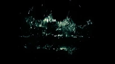Vertical Water Jets And Splash Spikes On Black Background Stock Footage 339301758