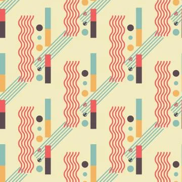 Vertical wave flow seamless pattern Stock Illustration