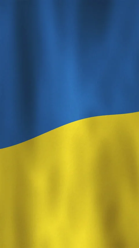 Vertical Waving Ukrainian Flag Motion Graphic Background with Fabric Texture Stock Footage 303432600