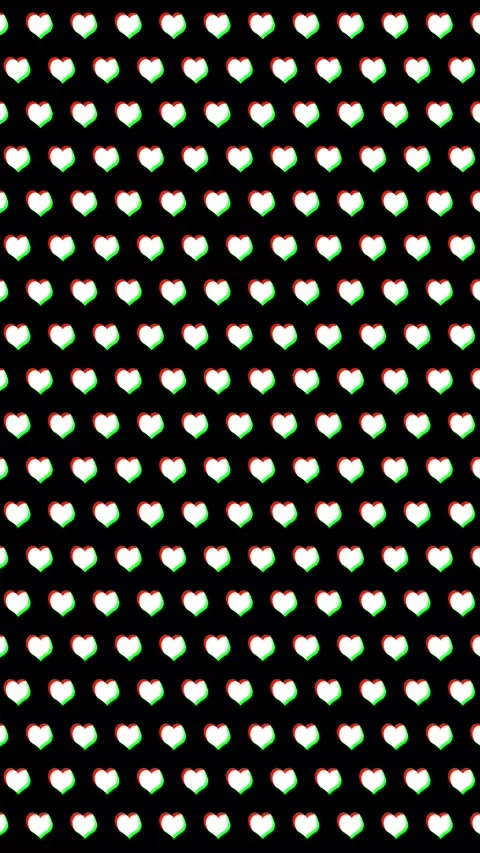 Vertical Wavy Heart Pattern RGB Split Glitch Aesthetic 4K Stock Footage 338383271