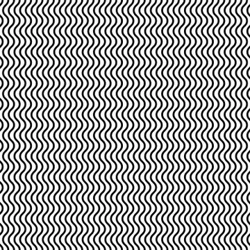 Vertical wavy lines seamless pattern. Editable vector. Stock Illustration