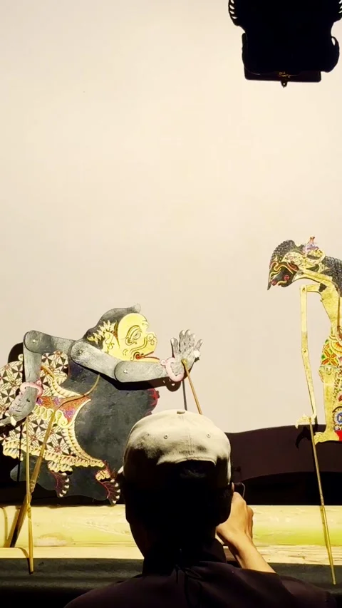 Vertical Wayang Performance With Puppets Stock Footage 337533490