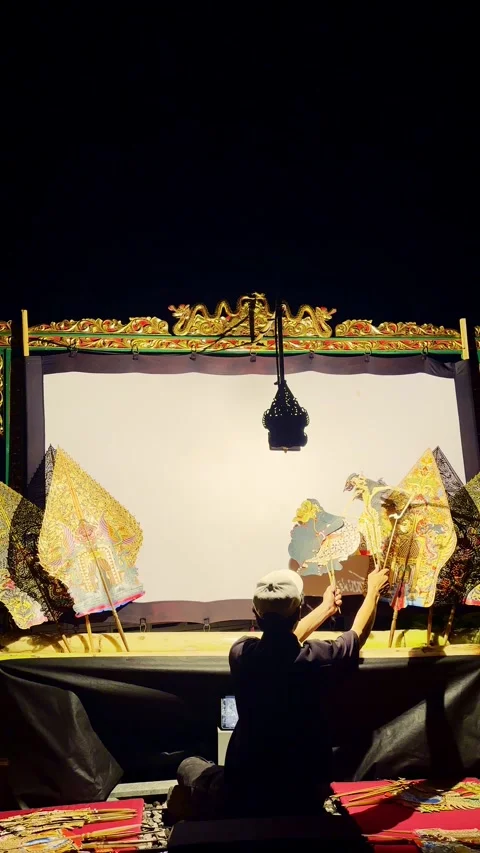 Vertical Wayang Stage With Dalang Stock Footage 337533677