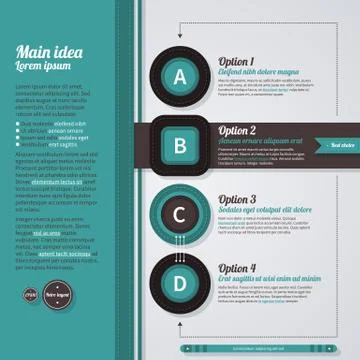 Vertical web layout in retro style with 4 options. EPS10. Stock Illustration