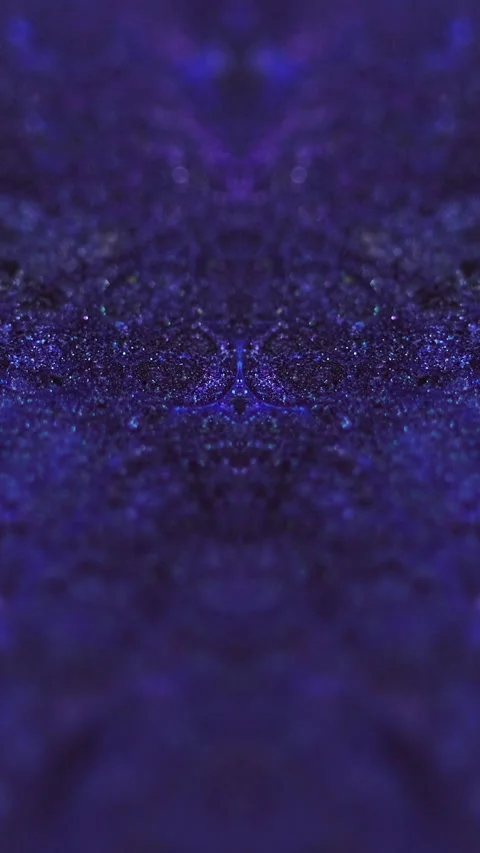 Vertical Wet glitter texture paint kaleidoscope blue purple Stock Footage 285336999