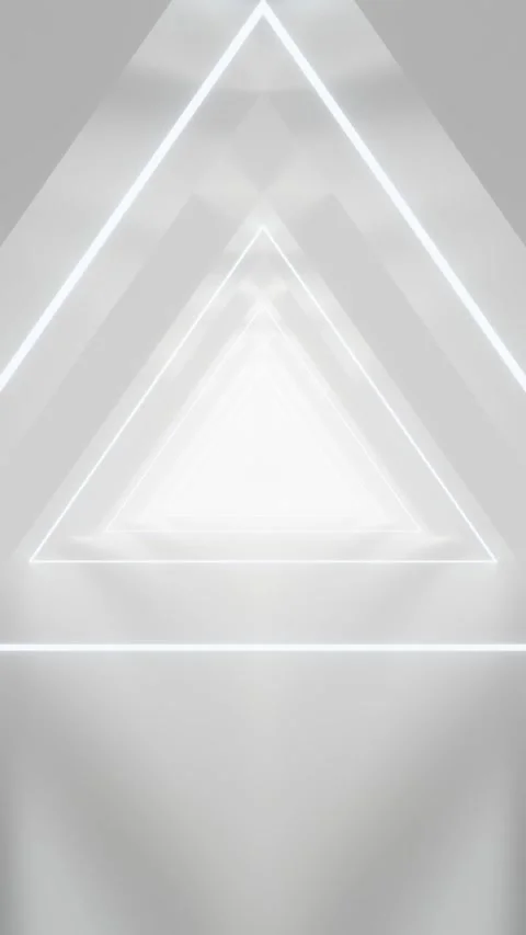 Vertical white abstract sci-fi triangle tunnel Stock Footage 334840508