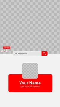 Vertical White and Red User Interface Template For Social Media. Put your Logo Stock Illustration