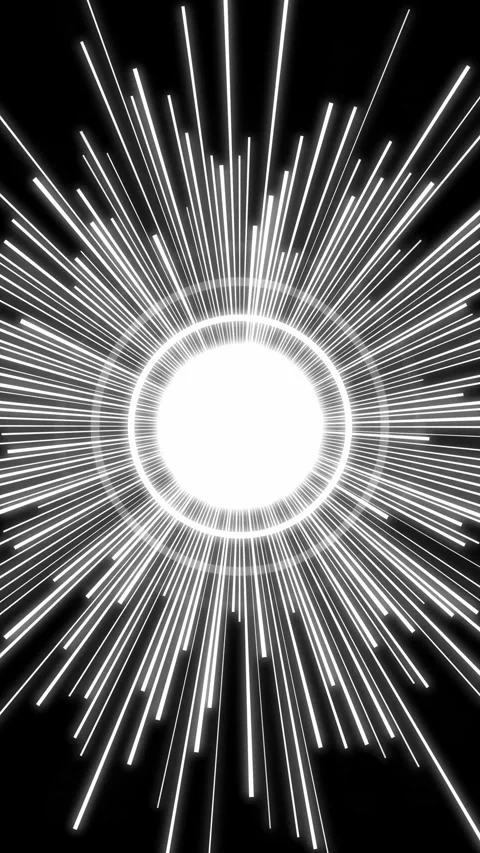 Vertical white anime power charge radial lines on black background Stock Footage 340130655